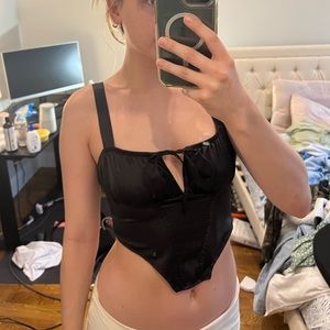 Vintage Satin Black Corset